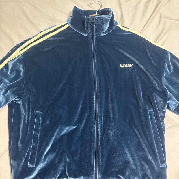 널디 벨벳 져지 트랙탑 네이비