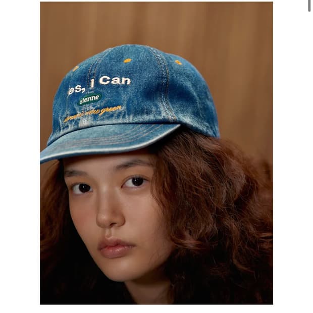 (새상품) 시엔느 Crown Washed 데님 볼캡 모자