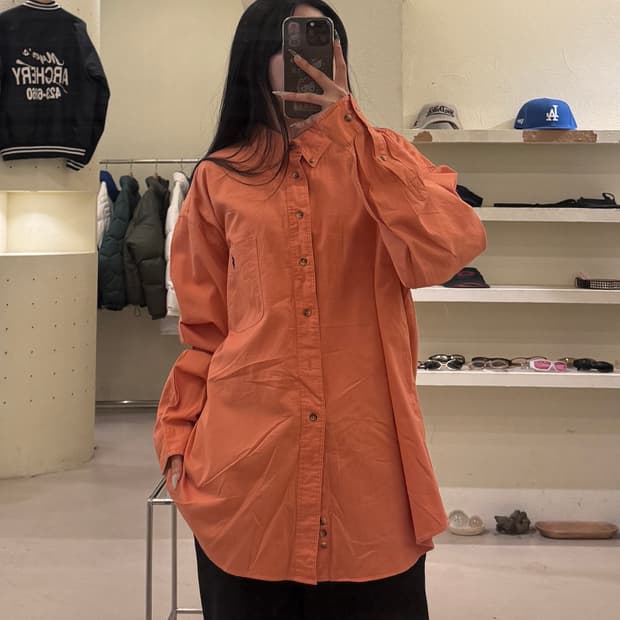 폴로 랄프로렌 포니 자수 버튼다운 셔츠 오렌지 U820