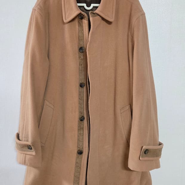 ZIOZIA 남성 베이지 모직 코트, 겨울 코트.