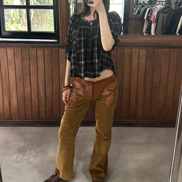 D&G leaf corduroy pants