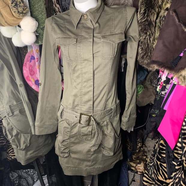 y2k 카고 그런지 버클 원피스