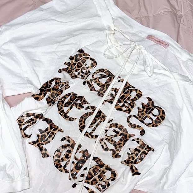 베이비메탈클럽 레오파드 스트링 티 