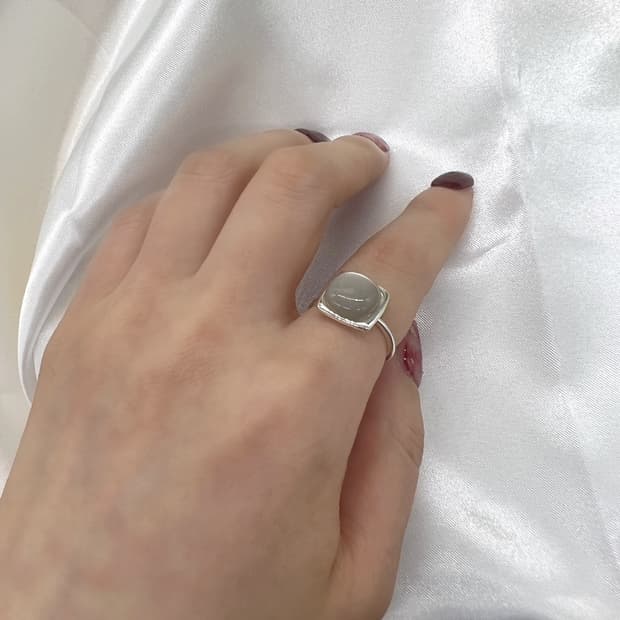 실버925 천연석 반지 / 그레이 문스톤