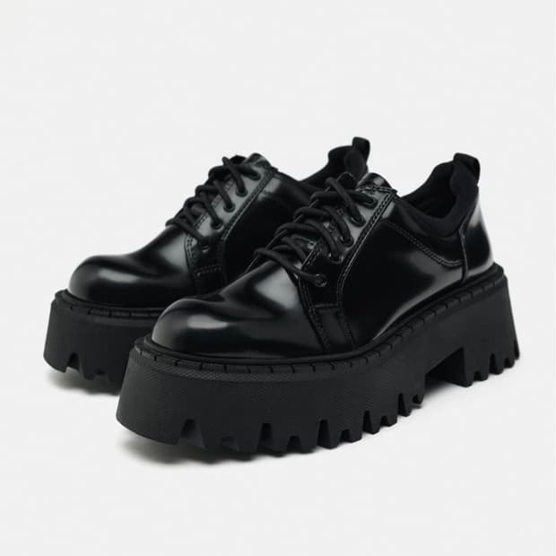 Zara 자라 러그솔 블루처 레이스업 워커 부츠 로퍼 신발