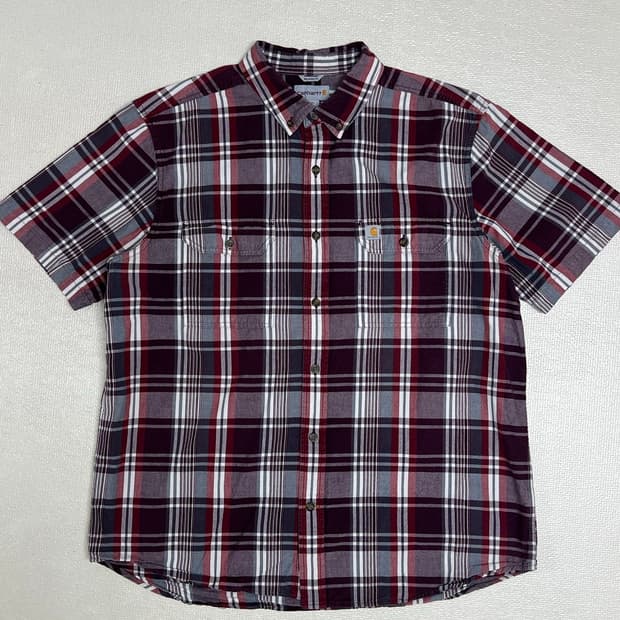 00s Carhartt Relaxed Fit 빈티지 칼하트 버건디 체크