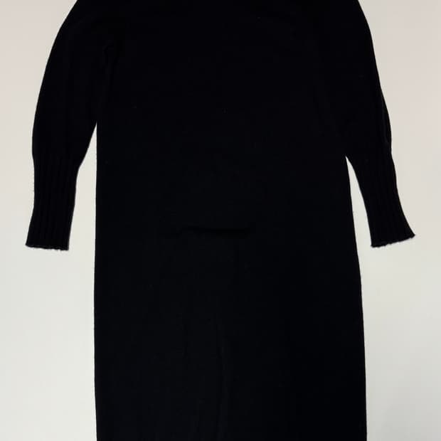 여성 한섬 타임 캐시미어 100% 니트 롱 원피스 블랙