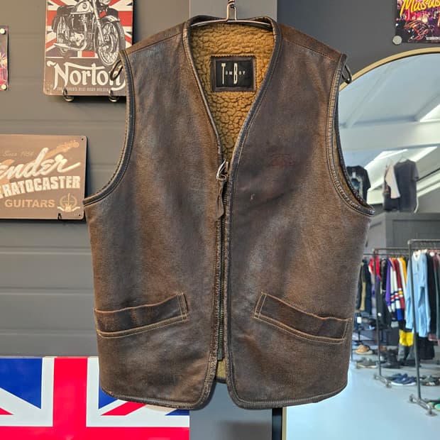 톰보이 양가죽 무스탕 베스트 브라운