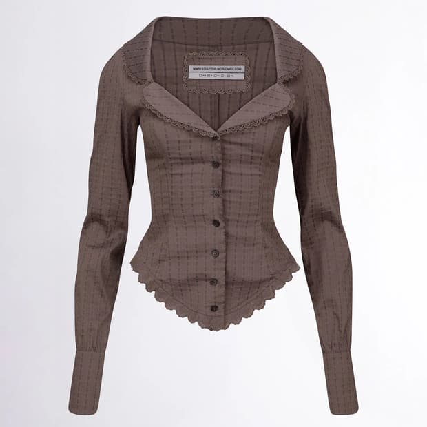 구해요! 스컬프터 Clover Leaf Neck Blouse 블라우스