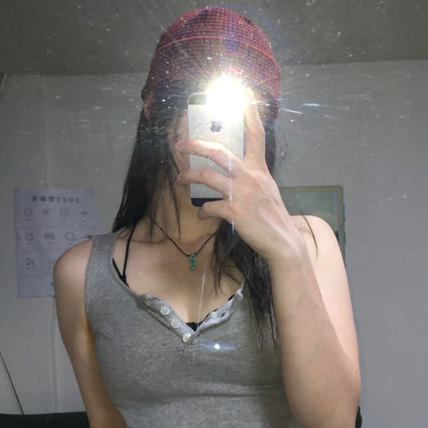 투티/A0 나이키 레드 스트라이프 비니 투웨이 빈티지