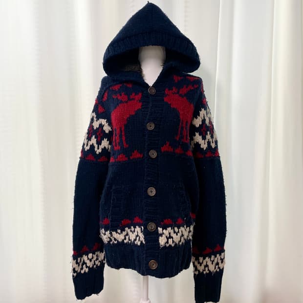 시세반값)아베크롬비 노르딕 코위찬 후드 니트