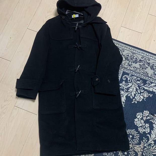 파르티멘토 블랙 더플 후드 코트 L