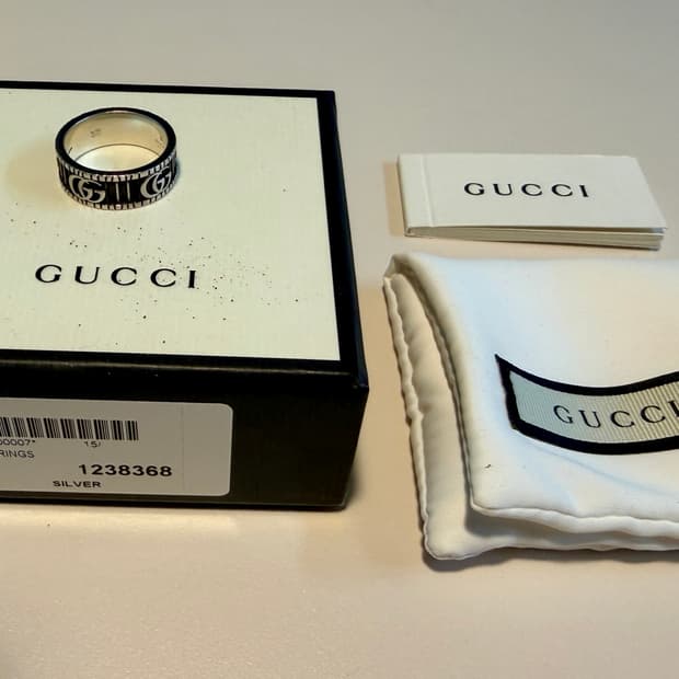 [상태S급] 구찌 더블G 반지 실버 18호 풀박스 판매합니다