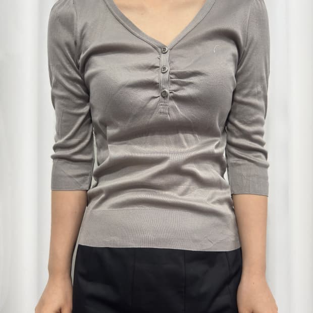 button shirring top