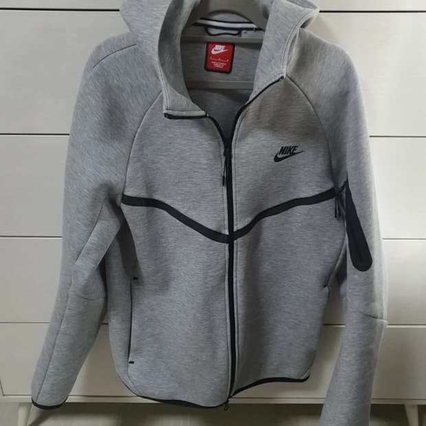 나이키 테크 플리스 후드집업 회색