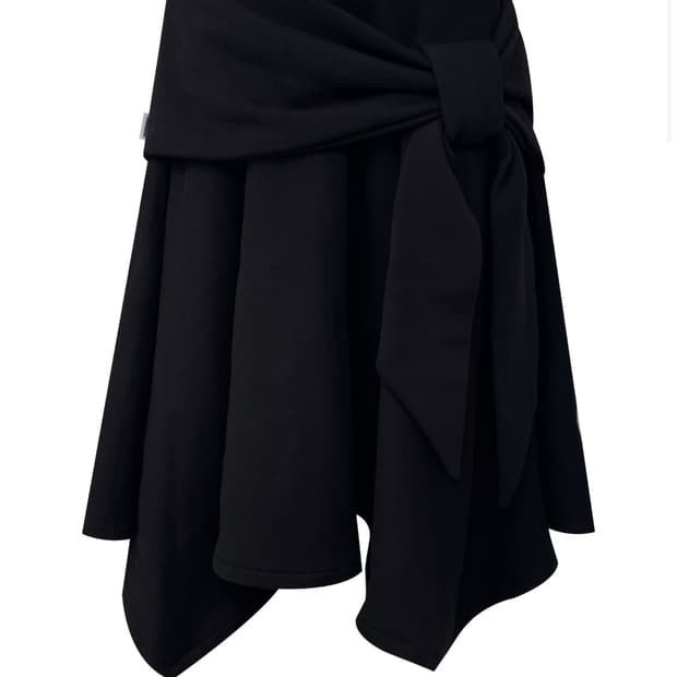 체메씨 BOW UNBALANCED SKIRT (BLACK)