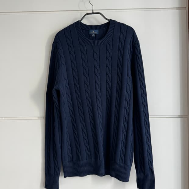 브룩스브라더스 네이비 꽈배기 니트  / S사이즈