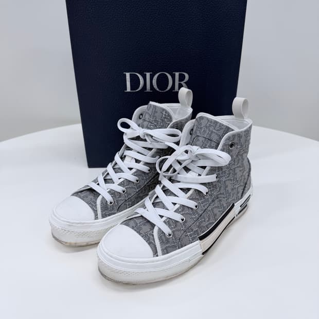 [A급/250] 디올 오블리크 B23 루테늄 하이탑 스니커즈