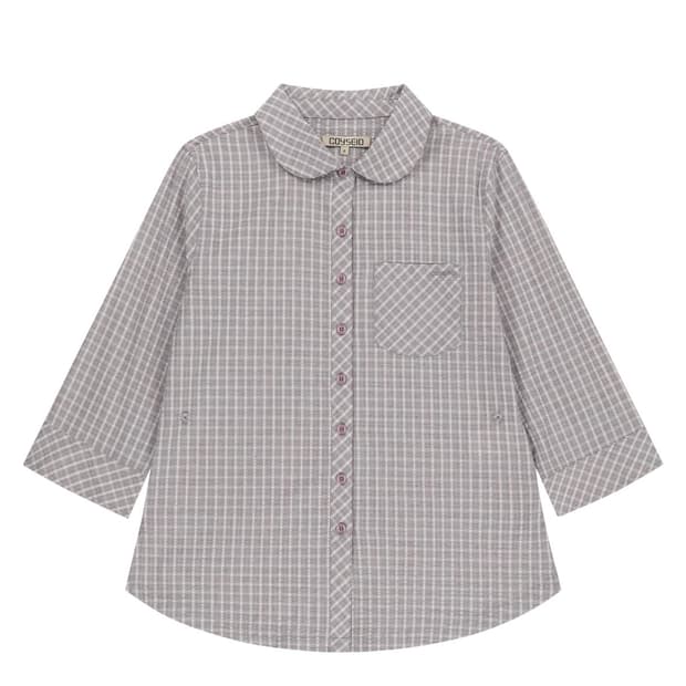ROUND COLLAR CAPRI SHIRT ASH PINK ROUND 