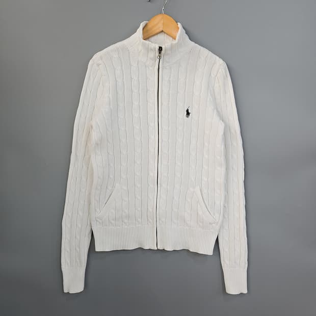 폴로 랄프로렌 꽈배기 케이블 집업 니트 가디건 M