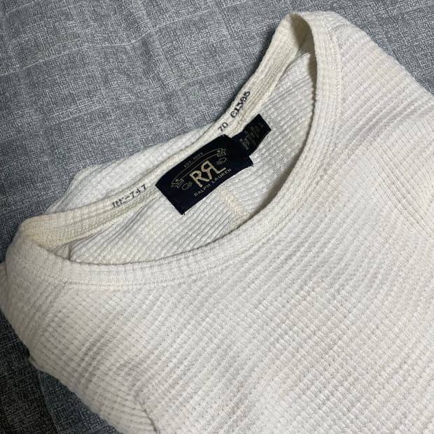 [L] RRL 더블알엘 와플 롱슬리브 화이트