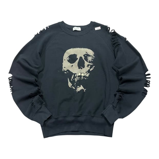 ✨ (바배) 미하라 야스히로 x 히스테릭 글래머 스컬 데미지 블랙 맨투맨