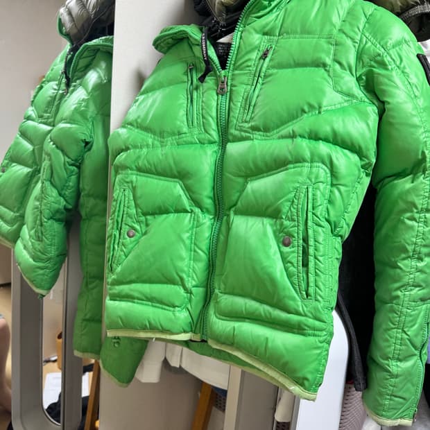 디젤 그린패딩 s