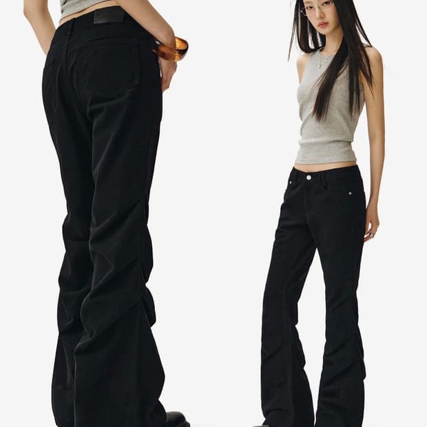 데케트 우먼 flared shirring pants 셔링팬츠 블랙