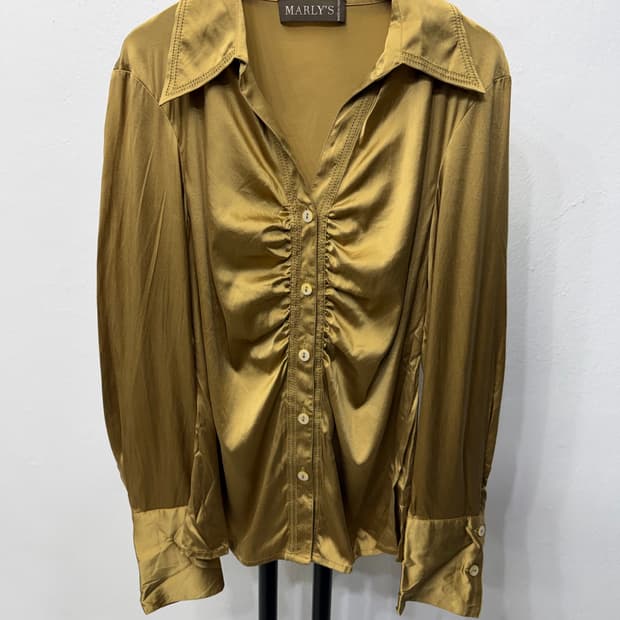 정품) MARLY'S  이태리 실크 셔츠 블라우스 42