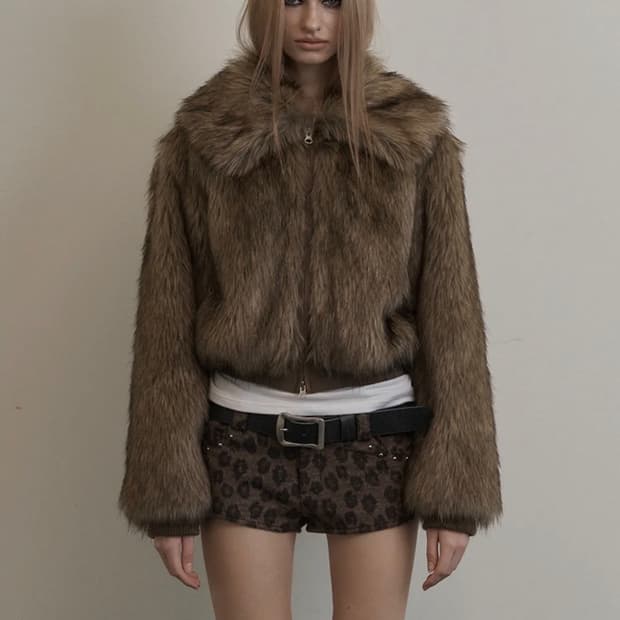 셋업이엑스이 퍼 자켓 FUR SHORT JACKET / BEIGE