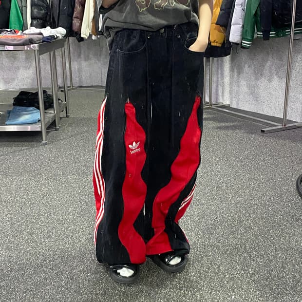 아디다스 커스텀 데님 믹스업 팬츠 B2992