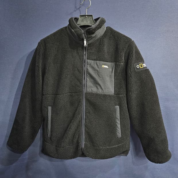 내셔널지오그래픽 블랙 남성 95 후리스 집업자켓 