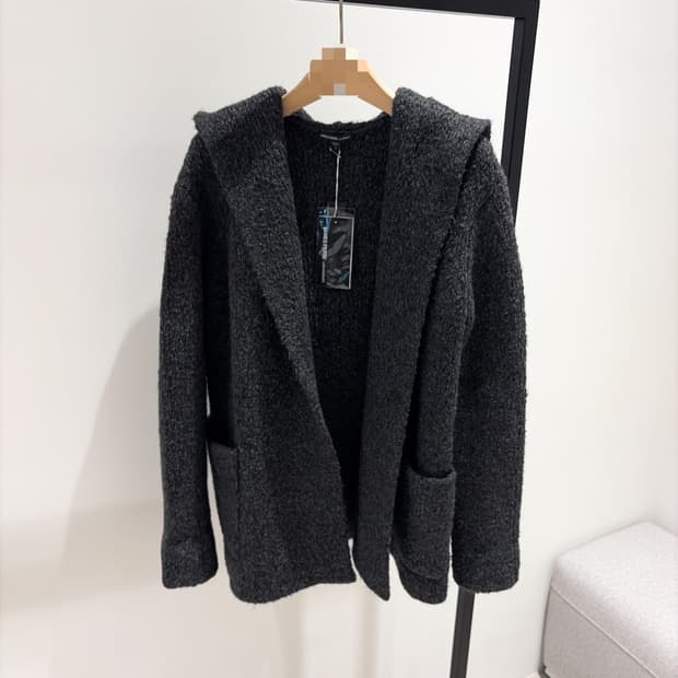 (정품/새상품) 제임스펄스 여성 차콜 후드 가디건 겸 반코트