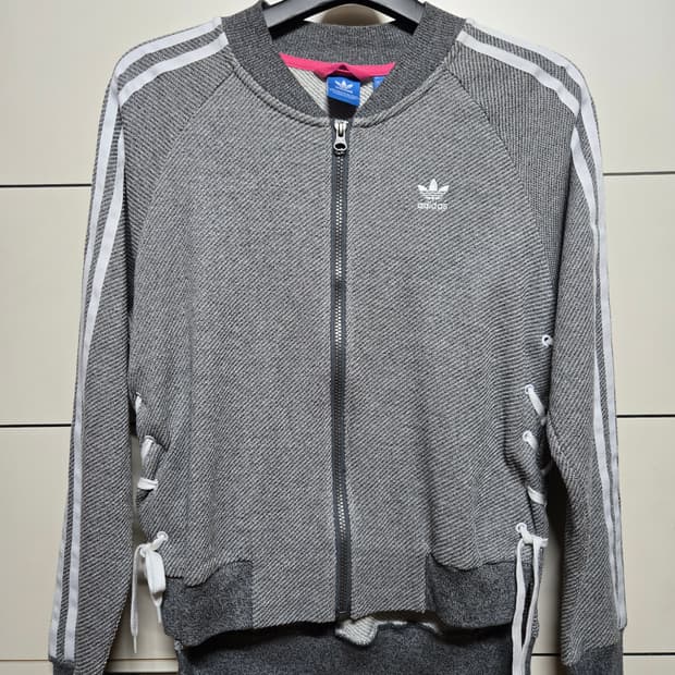 아디다스 그레이 화이트불꽃 드로코드 트랙탑 져지(새상품)