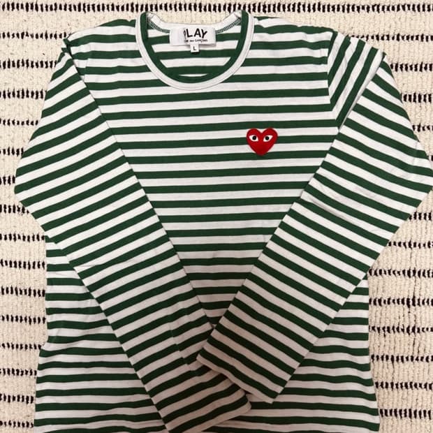 꼼데 스트라이프 롱슬리브