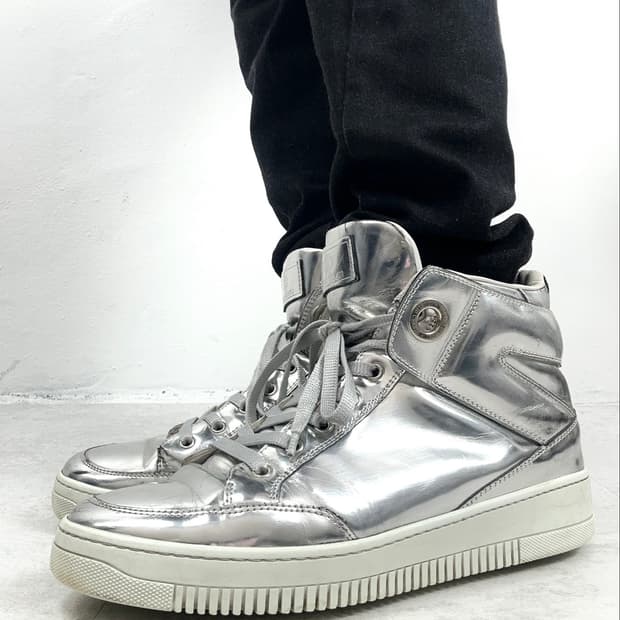 Roberto Cavalli Metallic Silver High-Top