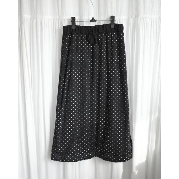 Dot fur long skirt