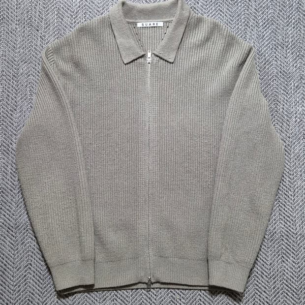 수아레 하찌 카라 집업 니트 M 라이트카키