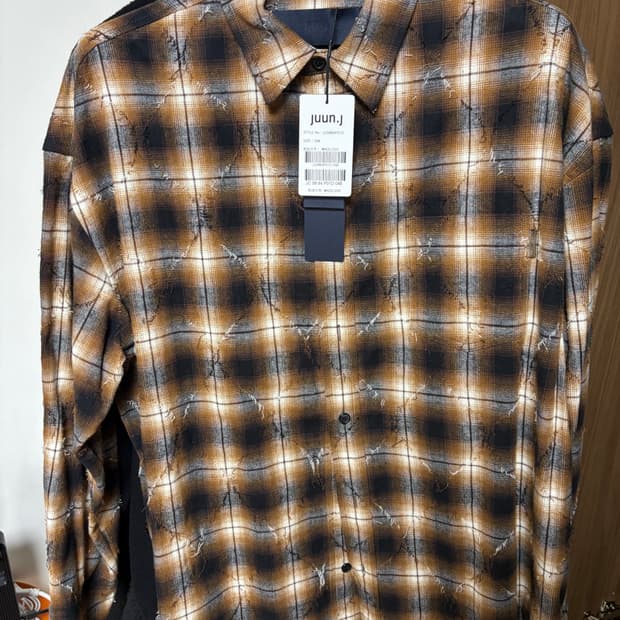 준지 25fw 아가일 체크 셔츠 브라운