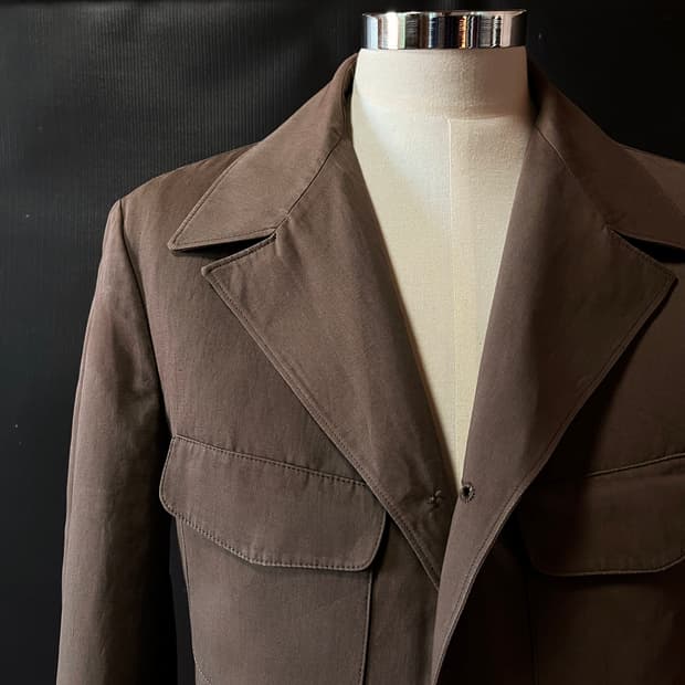 Cerruti 1881 Made in Italy 코튼 린넨 사파리 자켓 