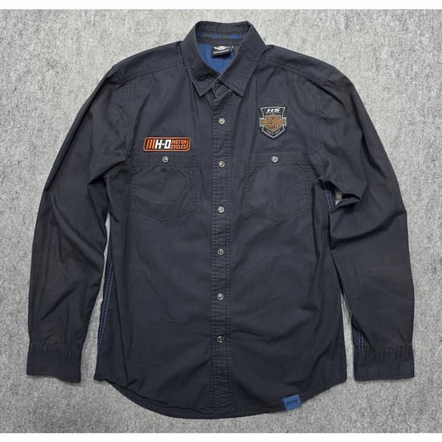 할리 데이비슨 115주년 썬페이드 자수 긴팔 셔츠 S