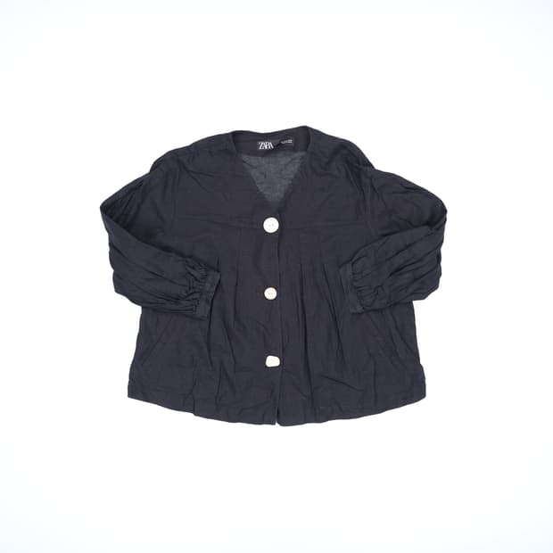 S 자라 여성 브이넥 블라우스 셔츠 0306H1