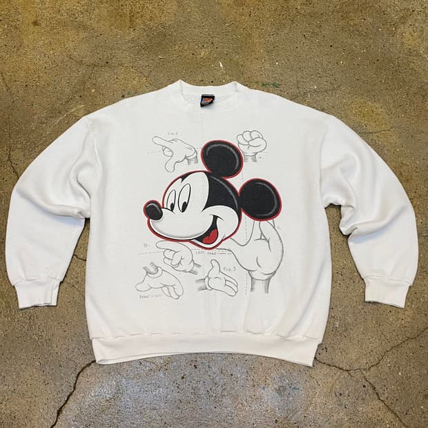레어 90s Made in USA 빈티지 디즈니 미키마우스 맨투맨