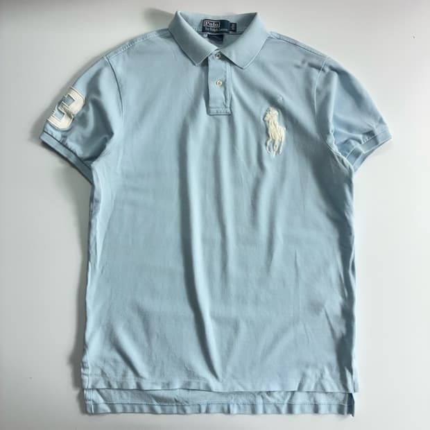 Polo  폴로 랄프로렌 빅포니 코튼 라이트블루 반팔 티셔츠 