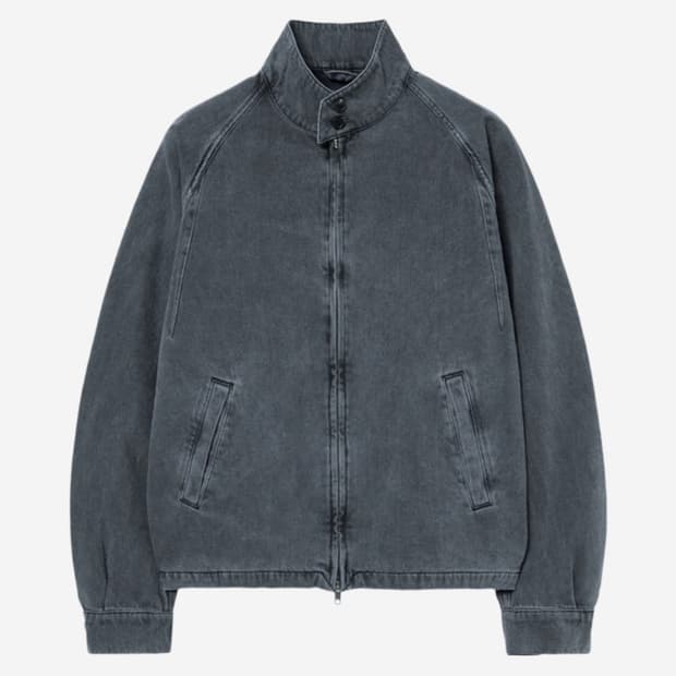 해칭룸 Harrington Denim Jacket Blue Grey