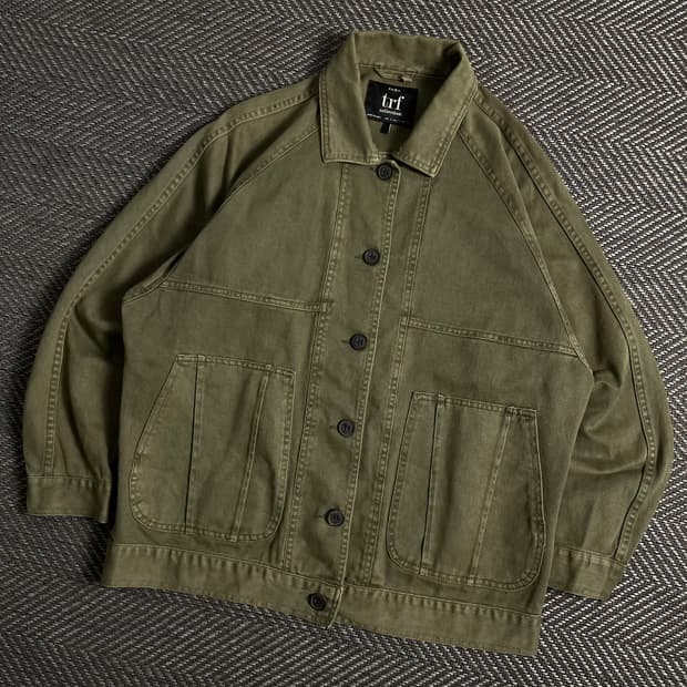 ZARA TRF 미니멀 캔버스 트러커 데님 자켓 y 5059