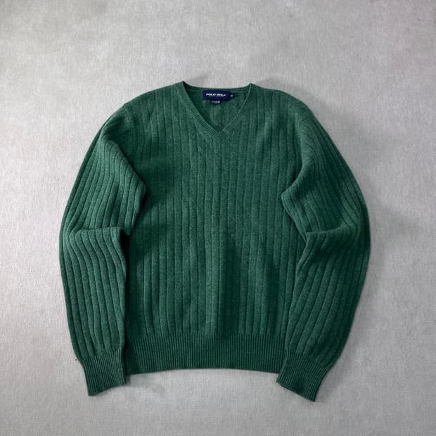 95 폴로랄프로렌 골프 브이넥 골지 니트