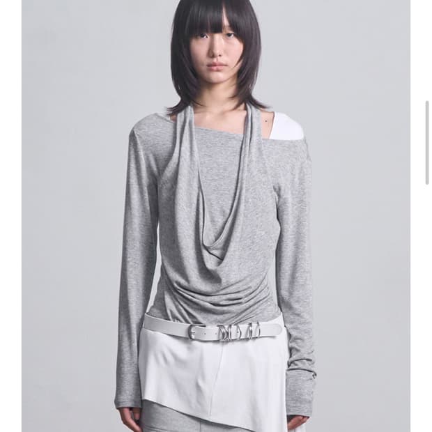 세릭 layered halter top grey