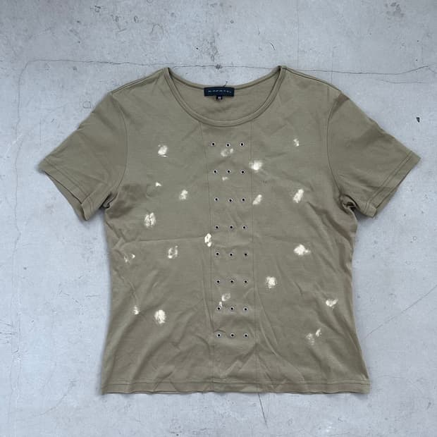 빈티지 아일릿 디테일 Tee 42 Khaki