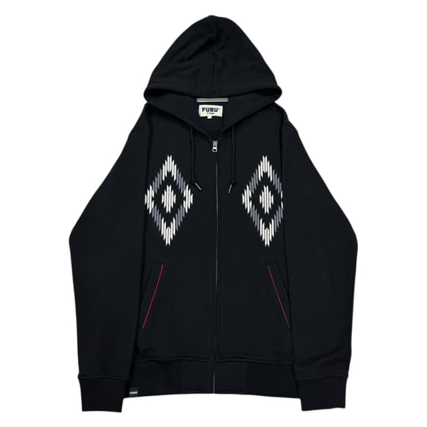 FUBU 푸부 Y2K 자수 후드집업 자켓 블랙 XL 105